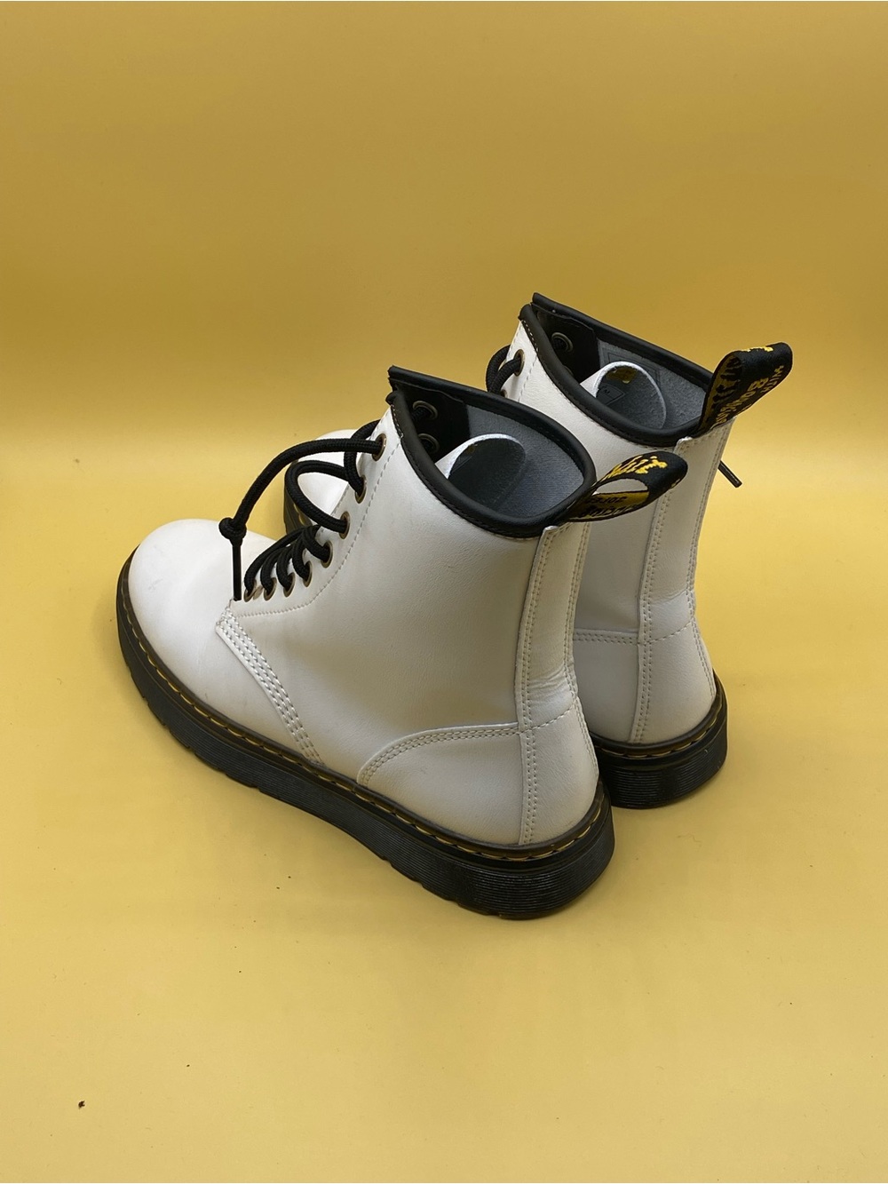 Dr. Martens White and Black Lace-Up Ankle Boots - Picture 3 of 4